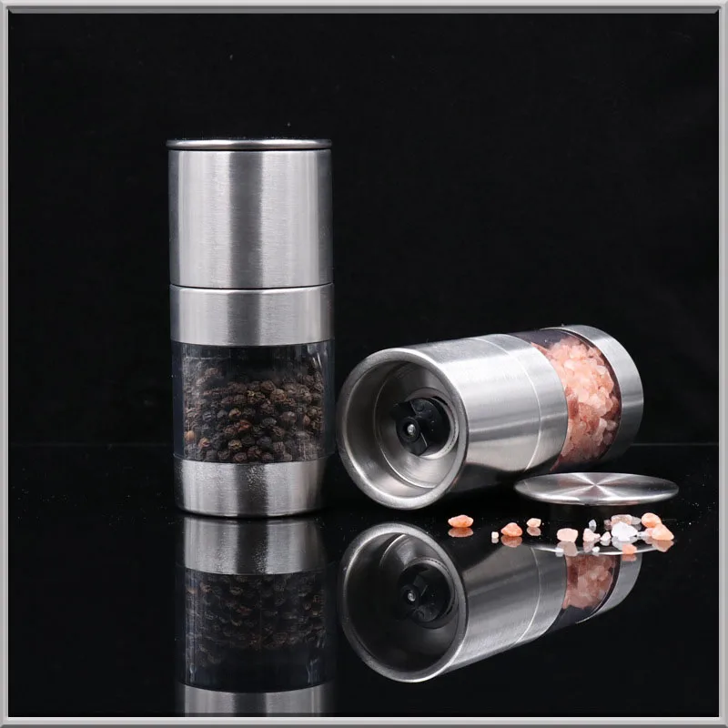 Salt and Pepper Grinder Stainless Steel Manual Salt Pepper Mill Grinder Portable Kitchen Mill Muller Tool