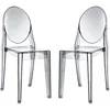 Modern Acrylic Stacking Two Dining Side Chairs in Smoke 1