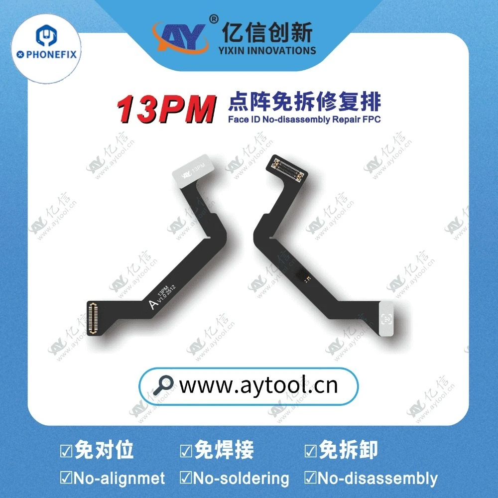 AY A108 13-16PM IR 카메라/래티스 노-디메모리얼 활성화 모듈 13 14 15 도트 매트릭스 Face ID 노-솔더링 수리 FPC 플렉스 케이블