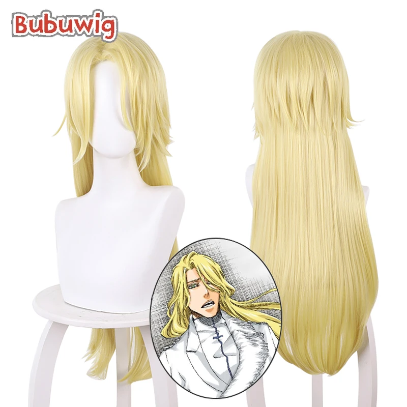 Bubuwig Synthetic Hair Bleach: Thousand-Year Blood War Jugram Haschwalth Cosplay Wigs 80cm Long Blonde Wigs Heat Resistant