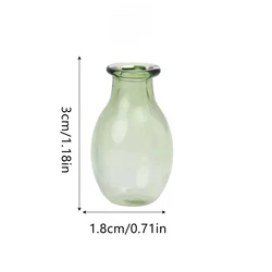 Mini Glass Vase Set - Creative DIY Thumb - Sized Ornaments for Flower Arrangements and Home Decor (Green)
