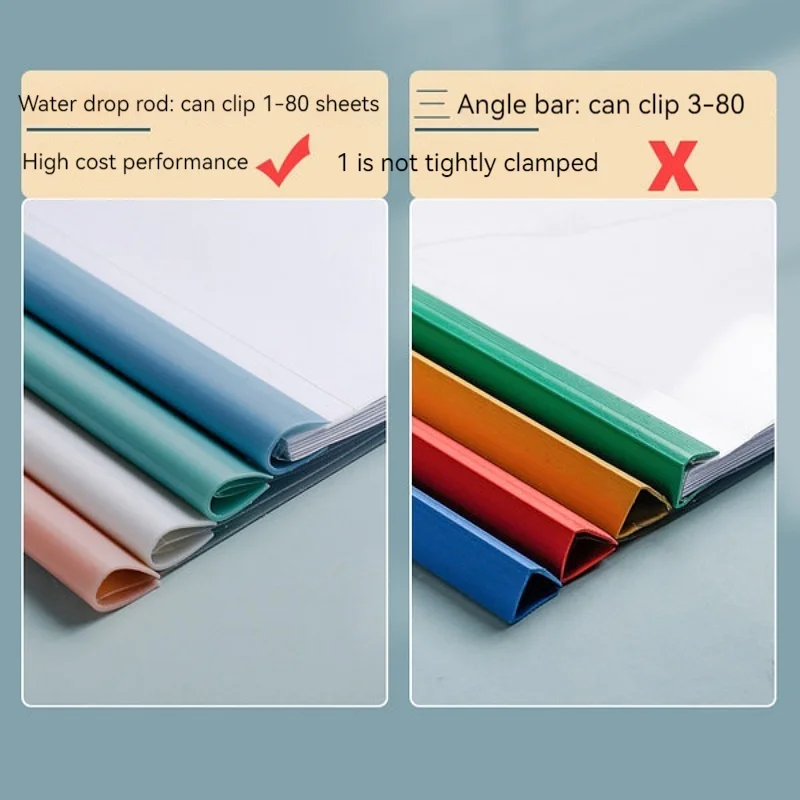 Student Office, University Drawer Clamp, A4 Exam Paper Clamp, Macaron Folder Slider Clear Color Data Clip, Large Capacity