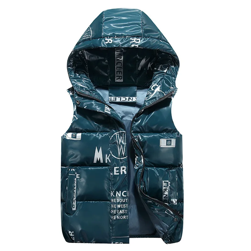 Children Vest Children's Vest for Boys Girls With Hood Outerwear Kids Printed Coat Sleeveless Down Jacket Winter Waterproof Waistcoat Warmer