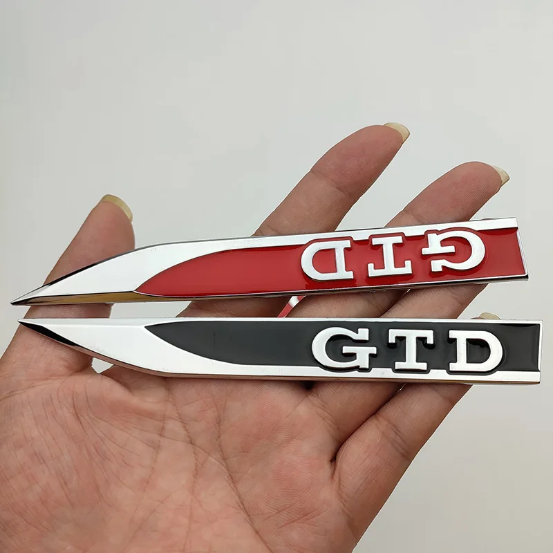 3D 금속 로고 GTD 엠블럼 데칼 자동차 펜더 배지 스티커, 폭스바겐 VW 골프 5 6 7 MK5 MK6 MK7 GTD 스티커 액세서리, 2 개