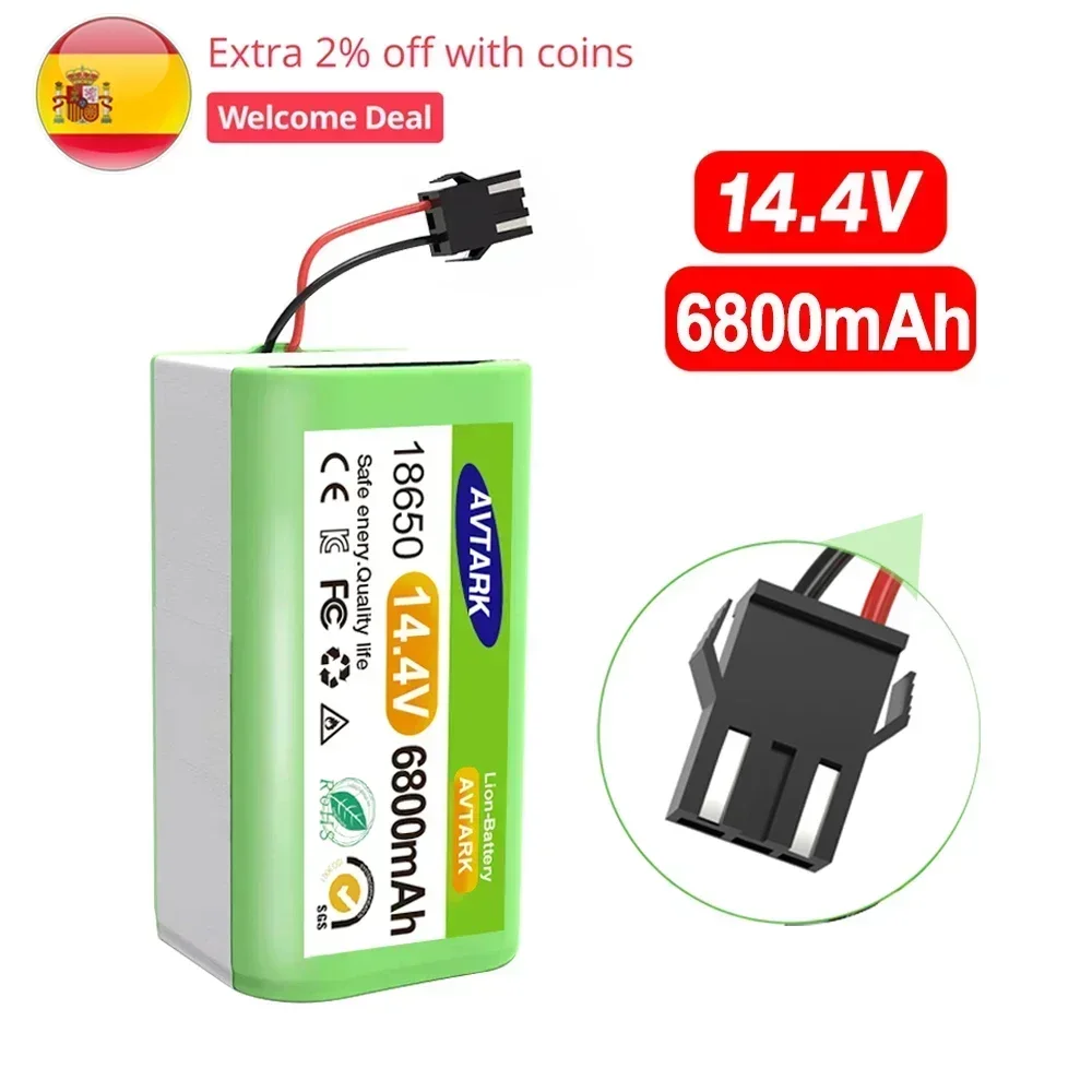 

14.4V 4000mAh Li-ion Battery for Conga Excellence 950 990 1090 1790 1990 Deebot N79S N79 DN622 Eufy Robovac 11S 12 X500