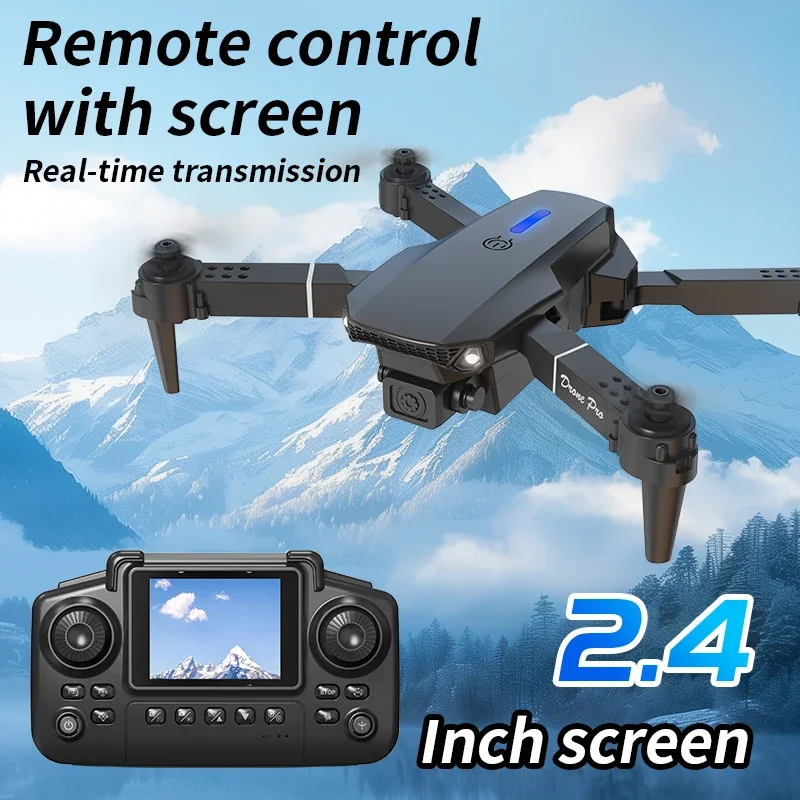 Drone E88 Air Professionaalne 4K HD Kaamera WiFi Kokkupandav Must