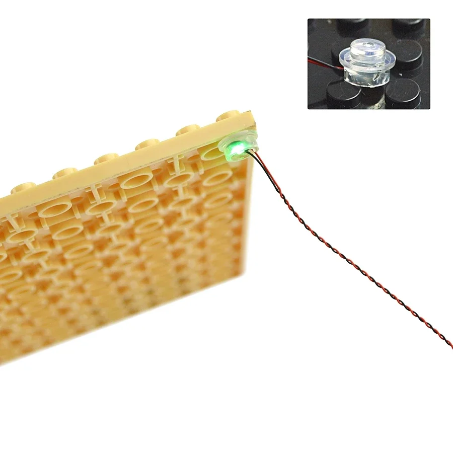 LED Light Building Block - Flashing Round Street Lamp Stripline Light-Emitting Brick