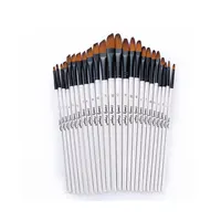 12 Pcs/set Nylon Hair Wooden Handle Watercolor Paint Brush Pen Set Learning DIY Oil Acrylic Painting Art Paint Brushes Supplies