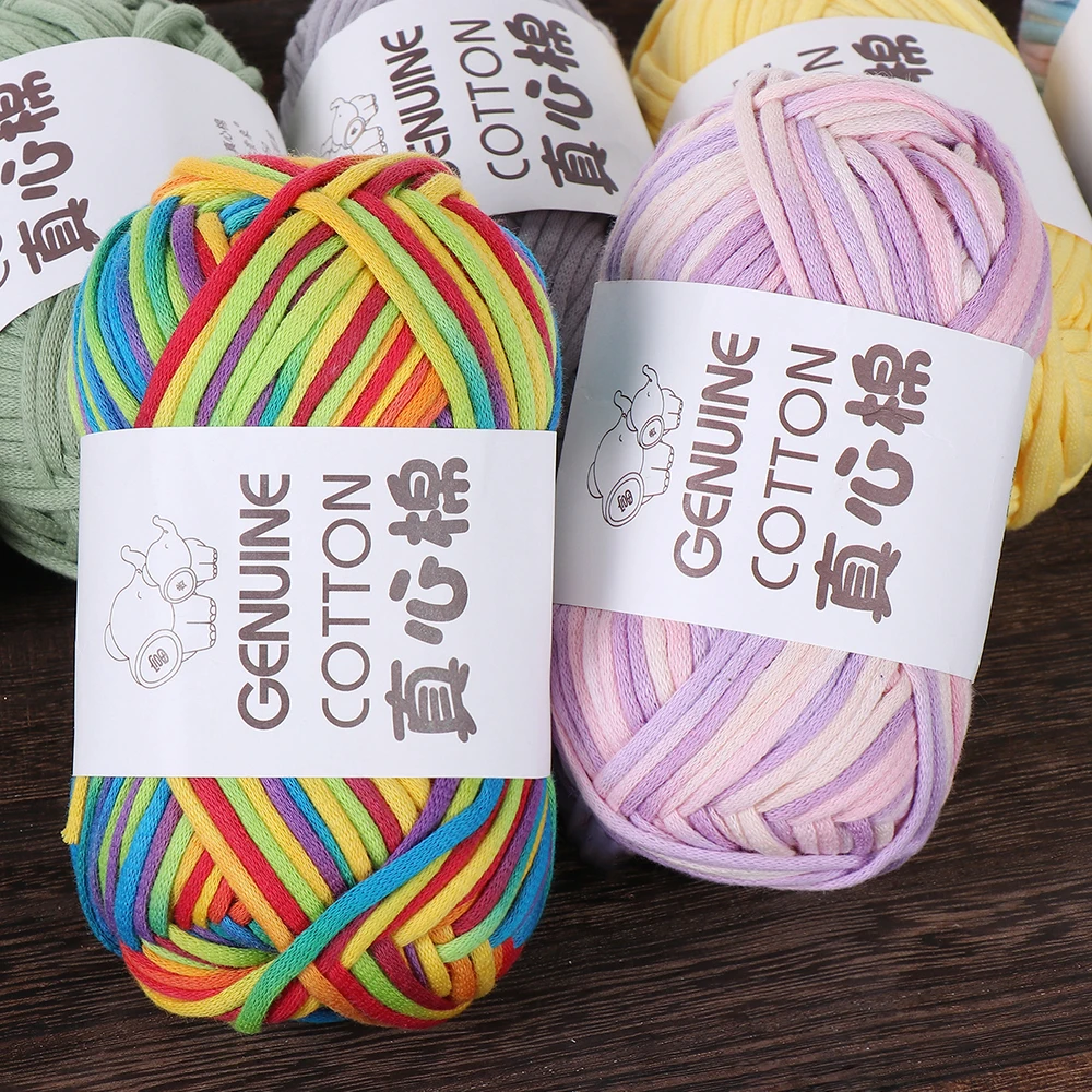 50g/Ball 80M Soft Cotton-Nylon Yarn Knitting Cotton Crochet Knitting Yarn for Beginners with Easy-to-See Stitches Crocheting