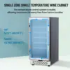 Wine Cooler Refrigerator 28 bottles, Mini Fridge with 41-65°F Digital Temperature Control, Glass Door Free Standing for Bar Home 2