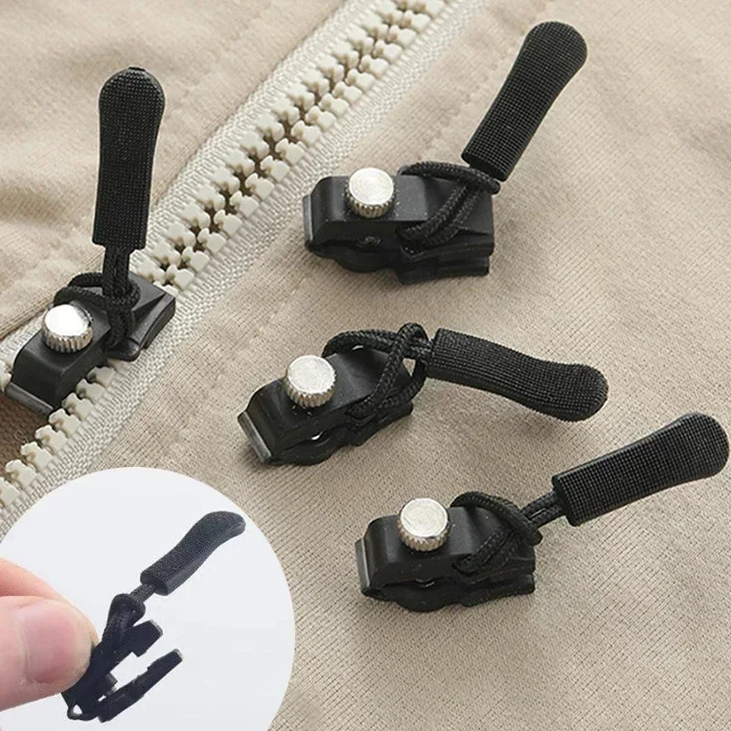 Zipper Repair Kit Sliders Heads Accessories Universal Instant Zipper Repair Replacement Sliding Teeth Rescue Zipper Head 2-30pcs for Bag 3 Different Size Sewing Kit