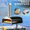 16" Outdoor Pizza Oven Propane and Wood Fired Pizza Maker Multi-Fuel Gas Ovens w/Gas Burner, Cutter, Pizza Stone 3