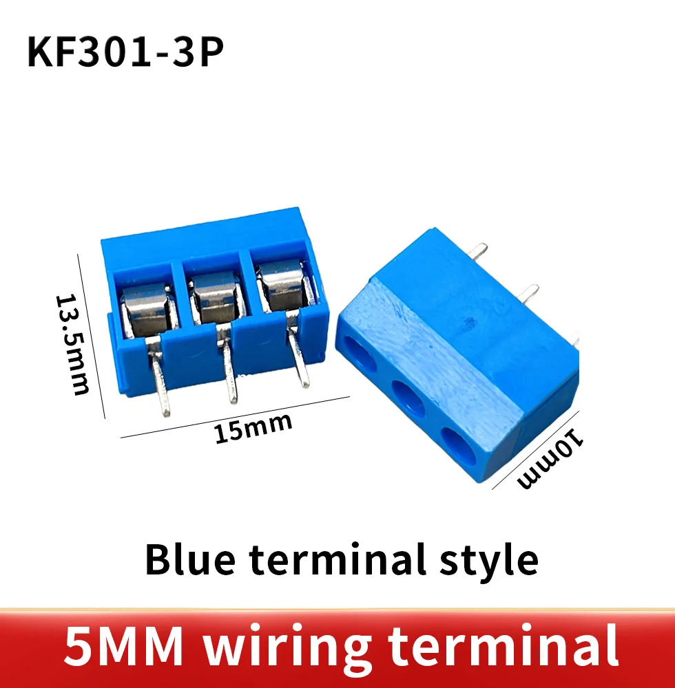Terminal Block Terminal Connector 68/135/pcs / box KF301- 2P/3p screw 5.0mm terminal block 2 Pin 3 Pin Spliceable pcb terminal block Connector