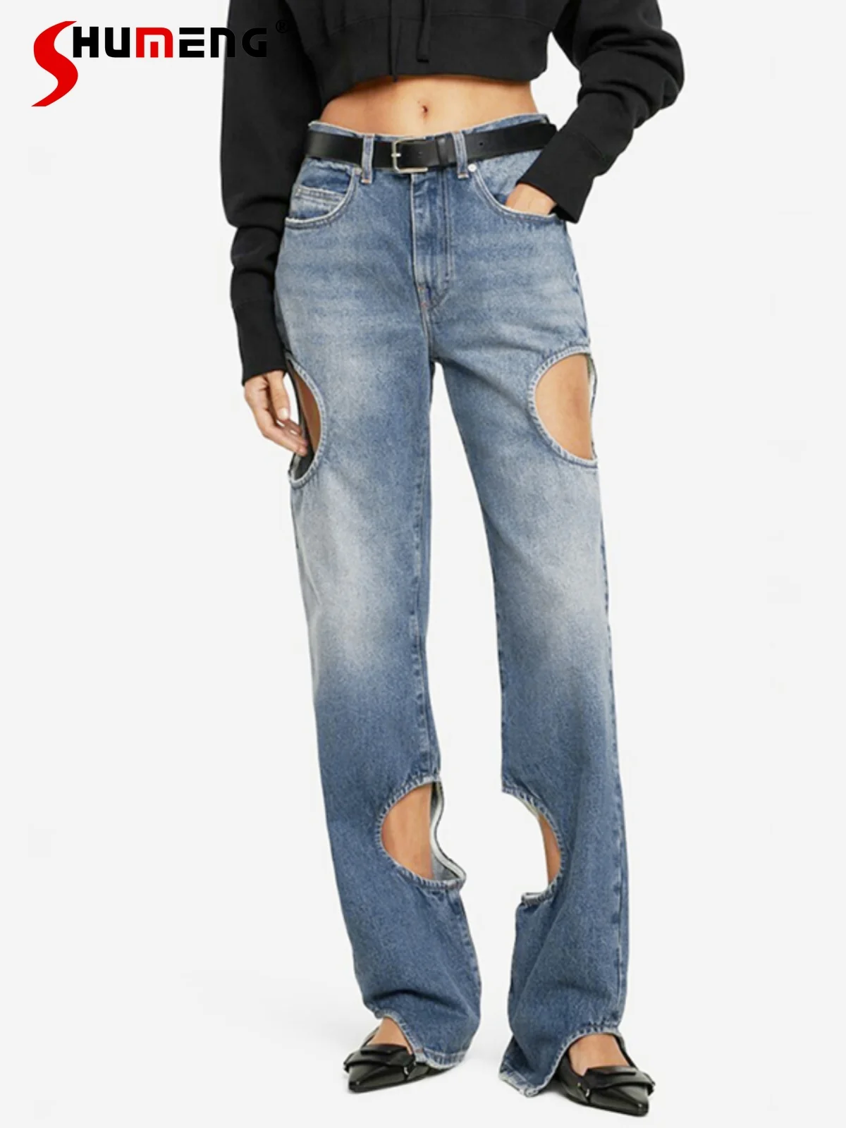 women's-jeans-2024-early-spring-new-fashion-gradient-jeans-trouser-legs-irregular-hollow-out-high-waist-straight-leg-pants