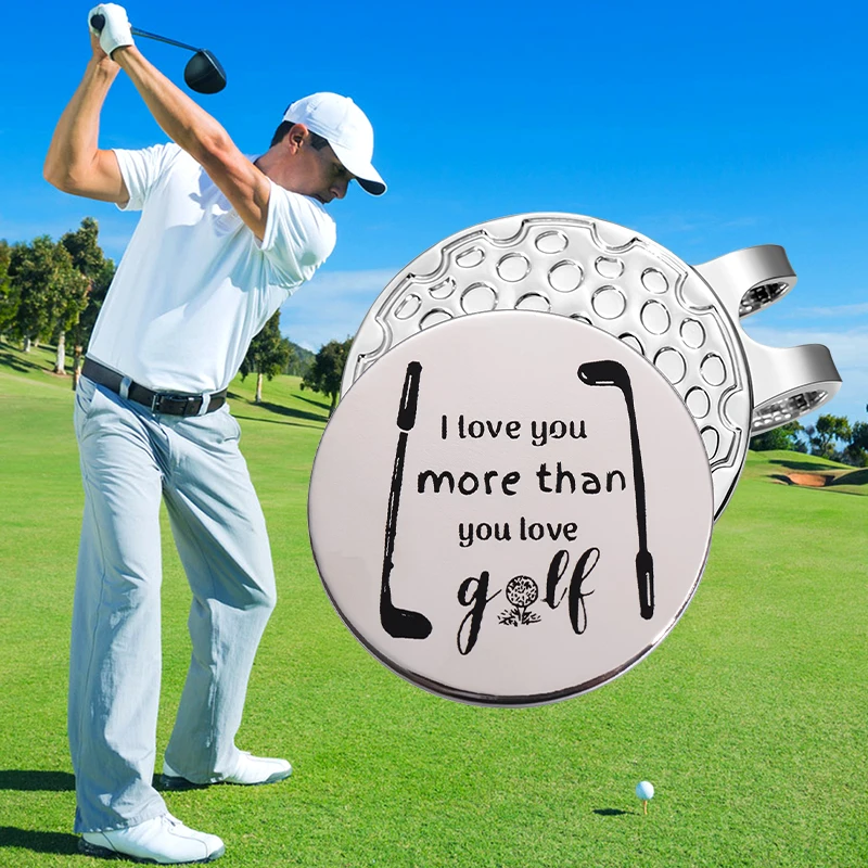 I Love You More Than You Love Golf Magnetic Hat Clip Golf Ball Marker Training Aids Accessories Gift for Lover Friends