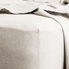 100% Linen Mattress Covers with Elastic Band Solid Color 1pc Fitted Sheet Soft Comfort Mattress Protector Queen King Size Bed 1