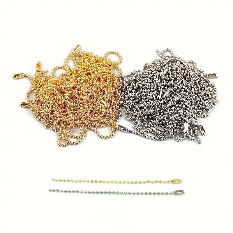 DIY Ball Bead Chains 10/100pcs Sliver Colorful Key Chain Dolls Label Hand Tag Connector Jewelry Making Pendant Accessorise
