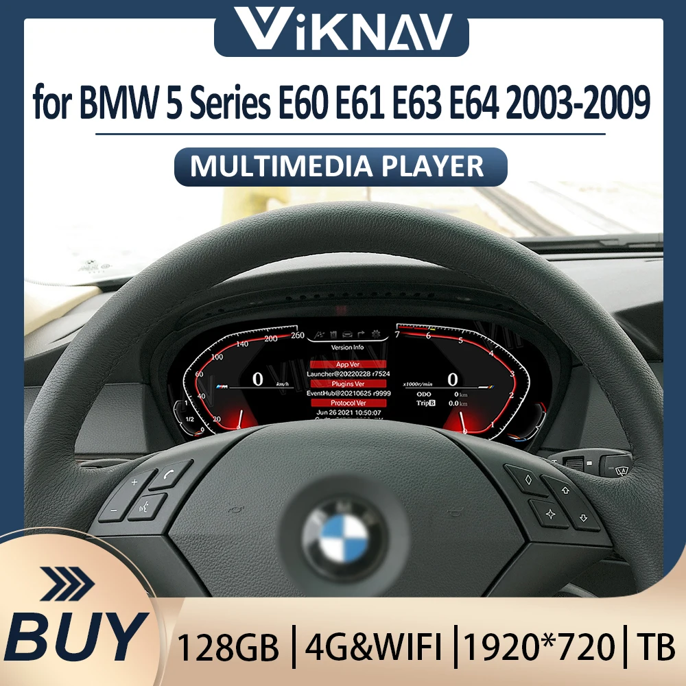 

Car LCD Digital Cluster Digital Dashboard Panel For BMW 5 Series E60 E61 E63 E64 2003-2009 Virtual CockPit LCD Speedometer