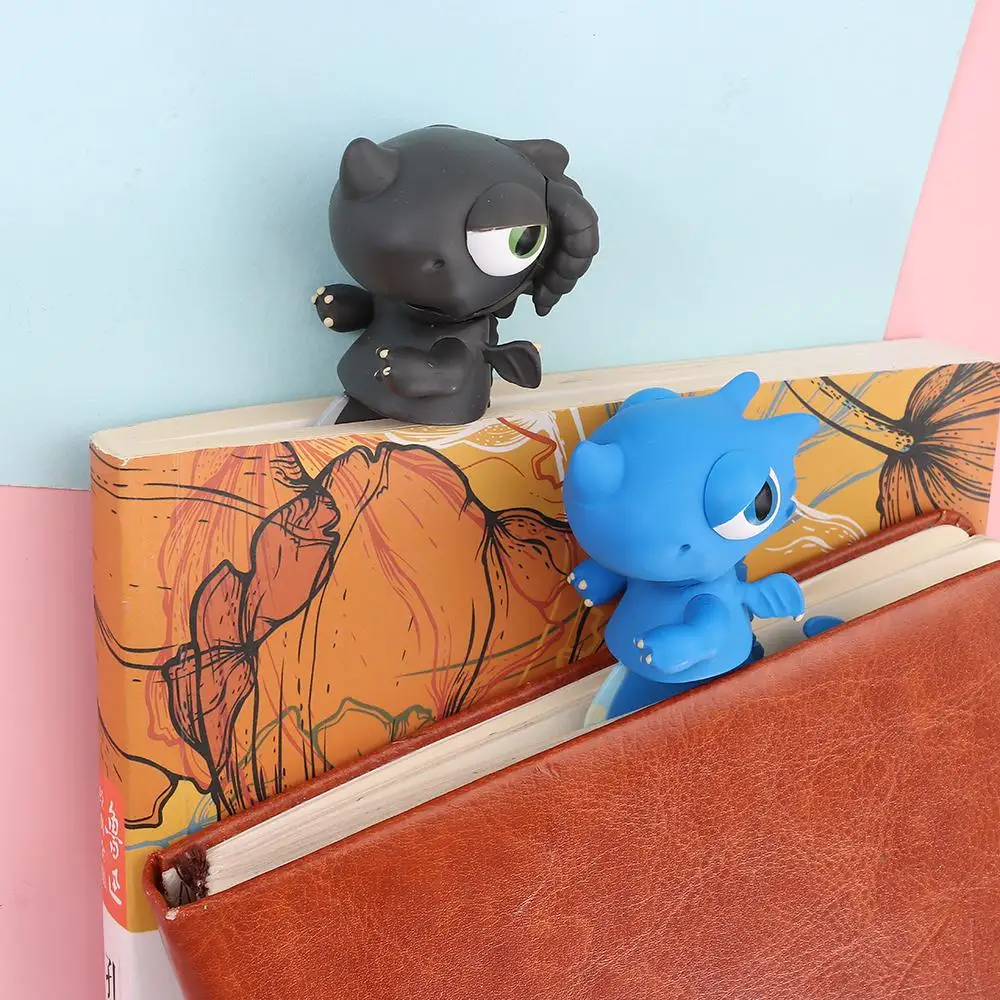 New Stereo 3D Dinosaur Bookmarks PVC Cute Funny Stationery Student Stationery Cartoon Animal Bookmarks