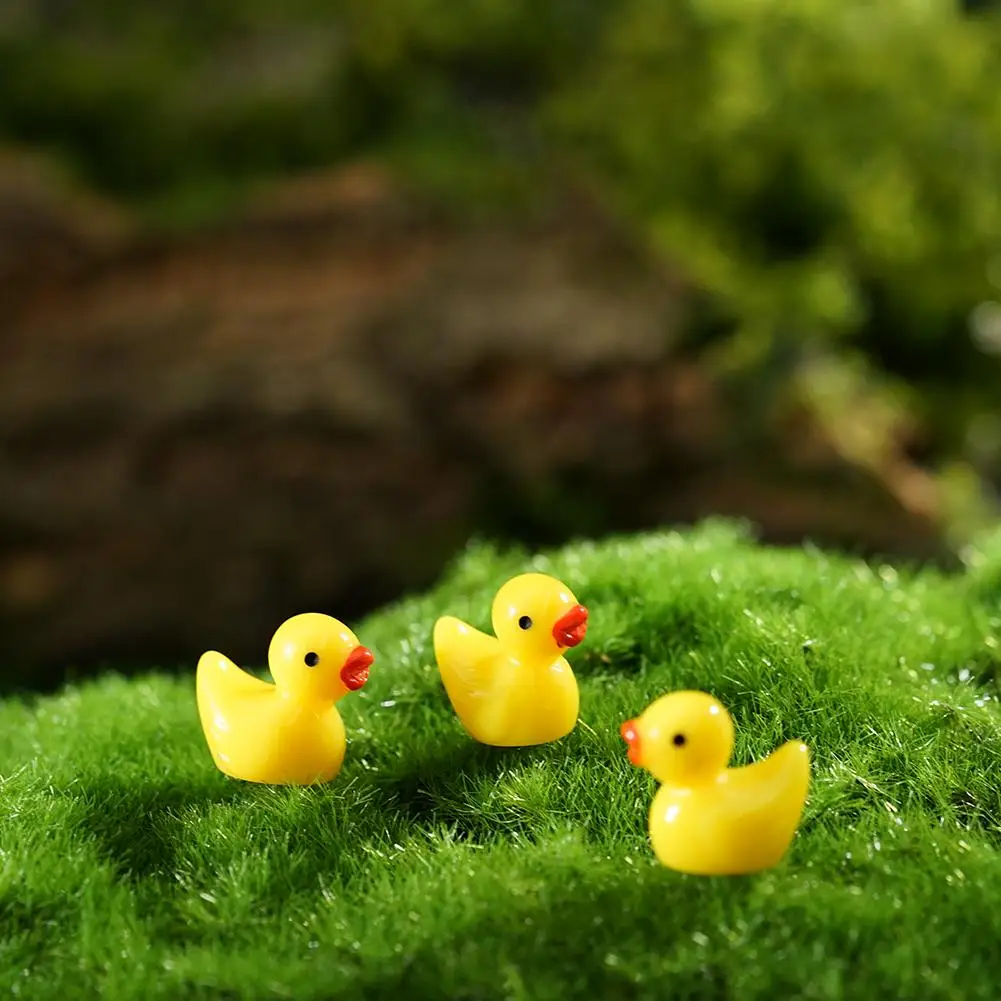 50/100PCS Resin Duck Ornament For Micro Landscape Dollhouse Outdoor Decoration