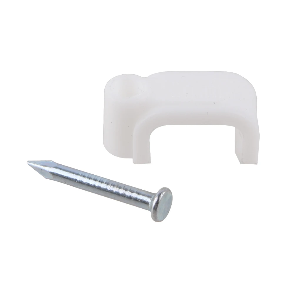 사각형 케이블 클립 케이블 네일 와이어 클립, 4mm, 5mm, 6mm, 8mm, 10mm, 100PCs/백 화이트, F4 F5 F6 F8 F10