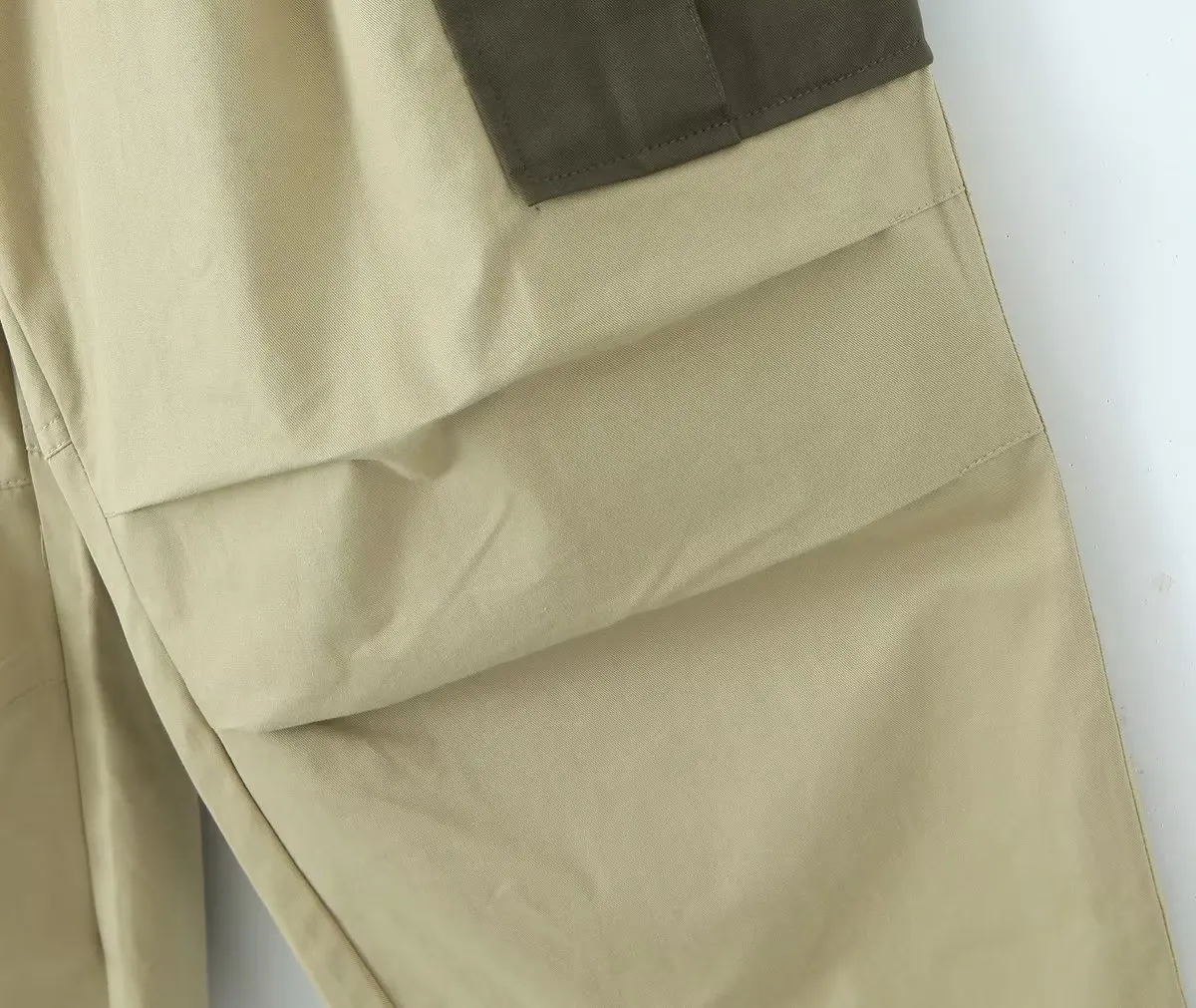 Withered 2023 New American Retro Army Green Patchwork Harem Cargo Pants Fashion Blogger Ladies Casual Trousers Women