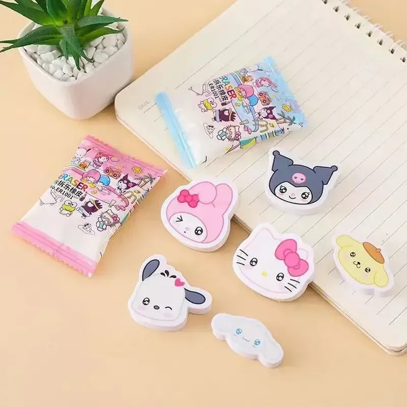 산리오 귀여운 헬로 키티 쿠로미 시나모롤 펌핑 지우개, 학생 문구 용품, 어린이 선물 장난감, 60 개, 신제품