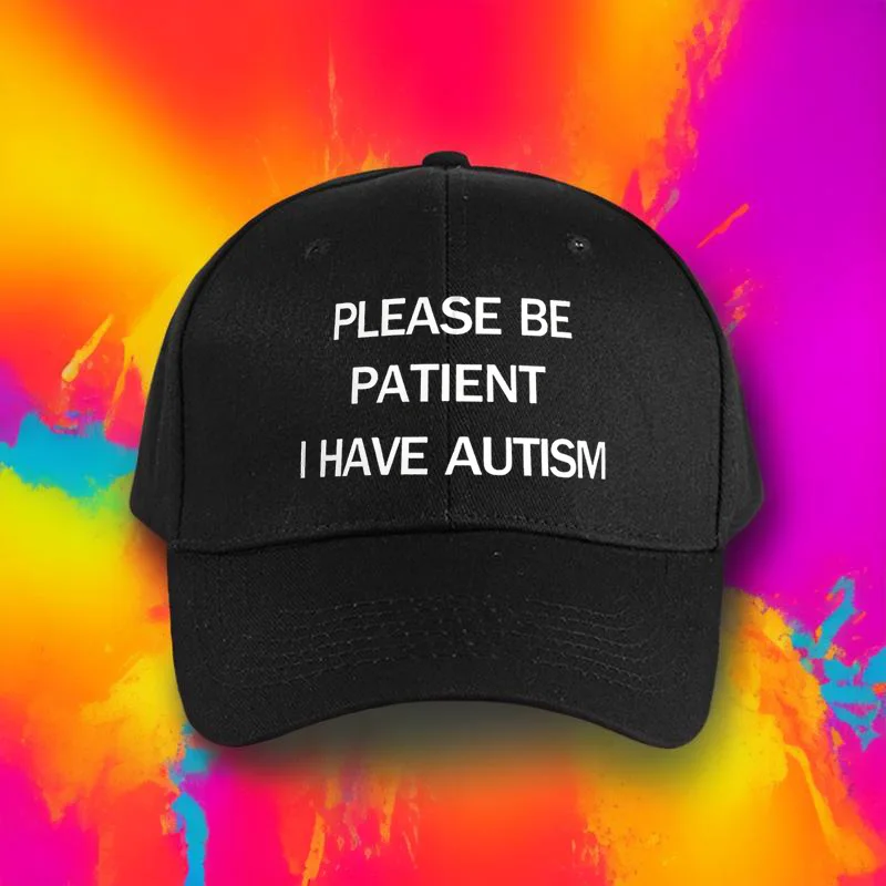 AUTISM Baseball Cap with "PLEASE BE PATIENT I HAVE AUTISM" Graphic, Comfortable Fit for Running
