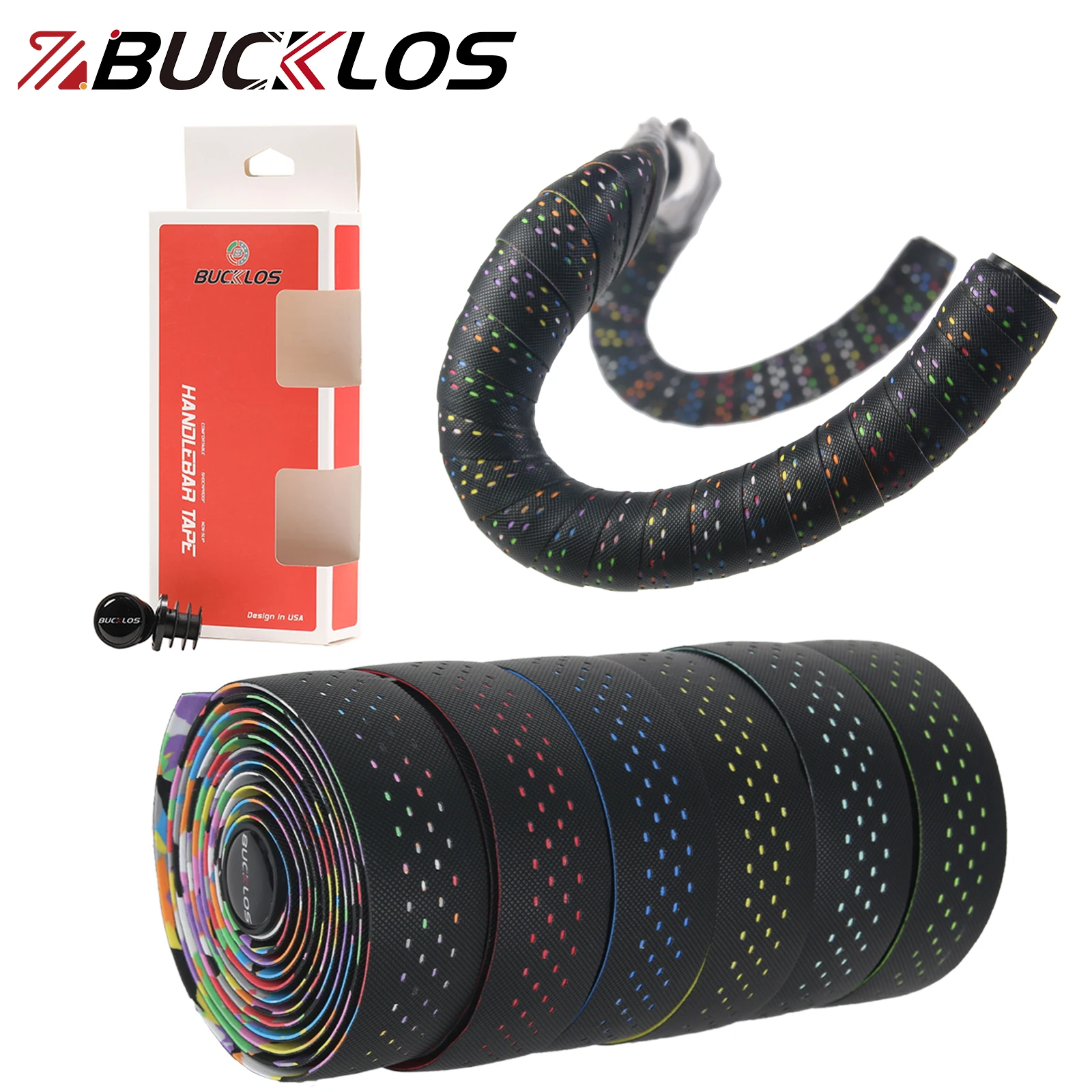 Bike Handlebar Tape BUCKLOS Anti-Vibration Road Bike Handlebar Tape PU EVA Bicycle Bar Strap Professional Racing Handle Wrap Belt Gravel Accessories
