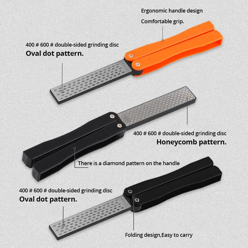 Portable Double-Sided Diamond Kitchen Knife Sharpener