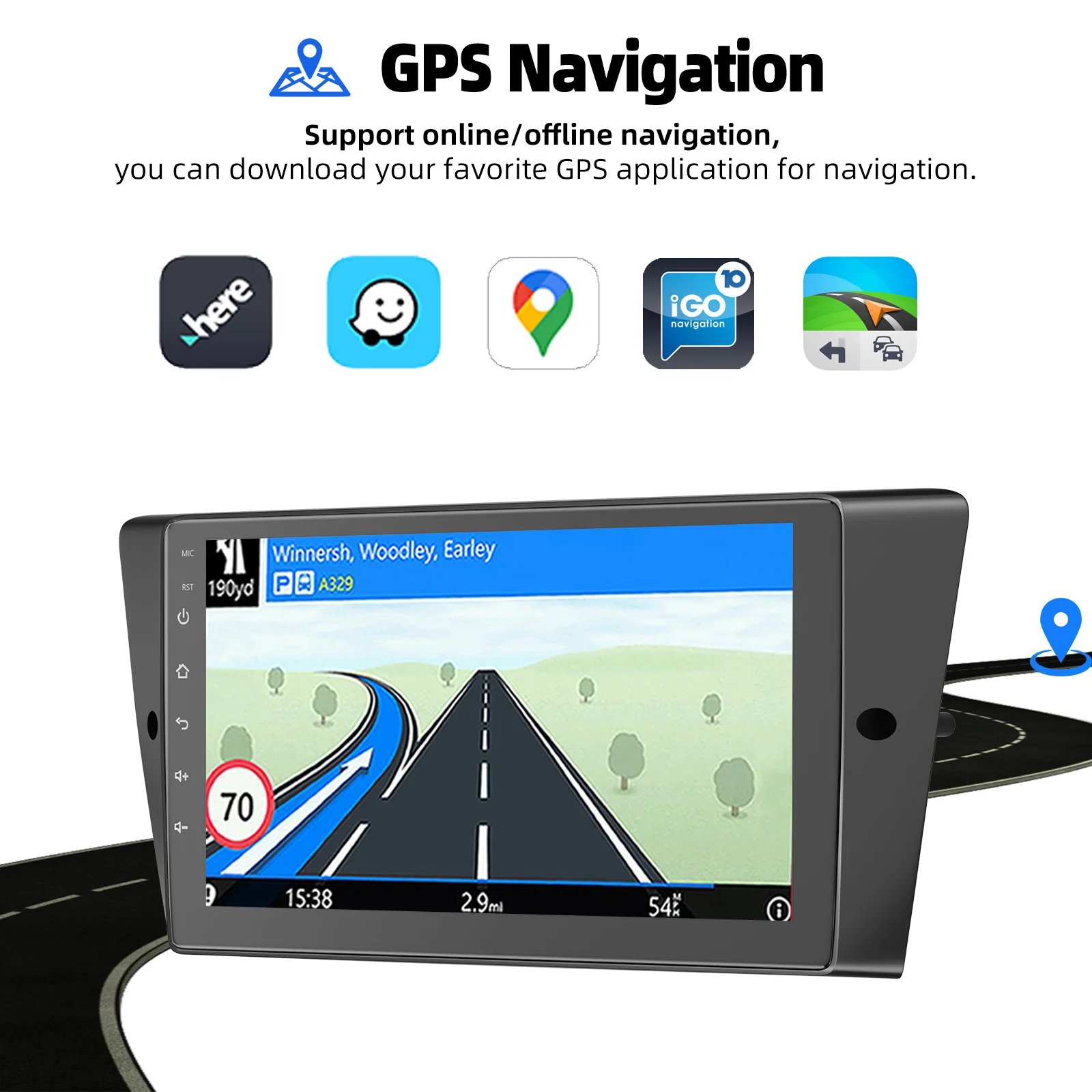 ESSGOO 9" Android15 4+64G Autoradio mit Carplay/Android Auto für BMW 3er Serie E90 E91 E92 E93 2005-13 GPS-Navigation Touchscreen BT – Detail 10
