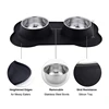 Antislip Double Dog Bowl With Silicone Mat Durable Stainless Steel Water Food Feeder Pet Feeding Drinking Bowls for Dogs Cats 4