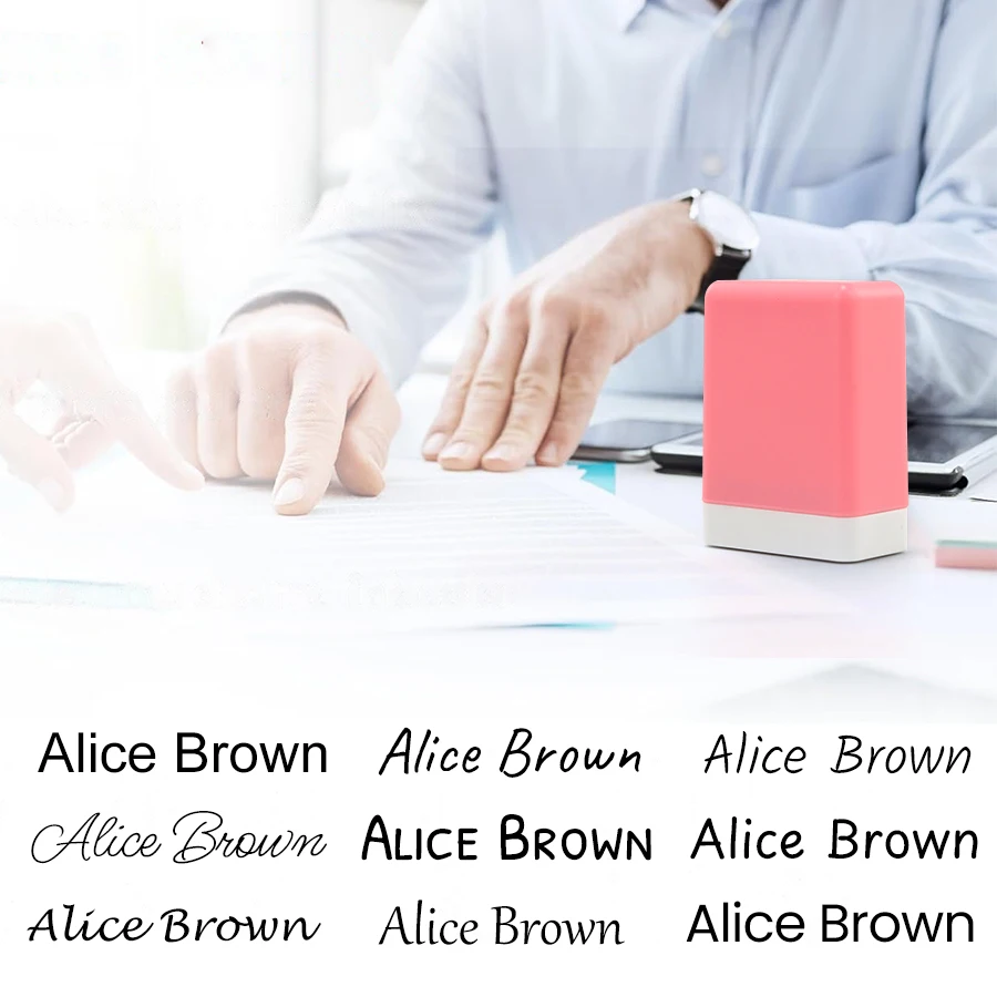 Name Stamp Ink Impression Personalized Signature Stamp Business and Personal Use Modern Look