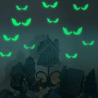 Halloween Luminous Wall Stickers,Glowing Eyes in The Window,Luminous Bats Ghost Pumpkin Window Stickers,Horror Home Decoration 2