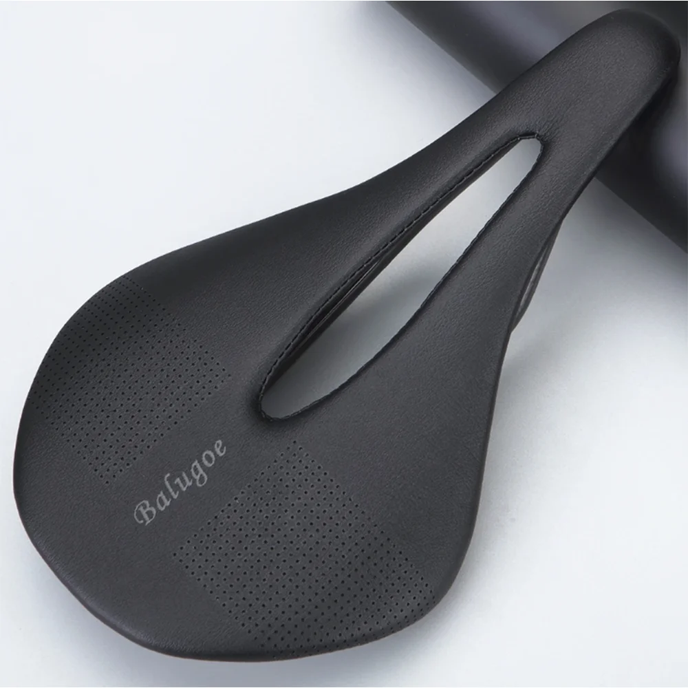BALUGOE Carbon Leather Saddle Hollow Breathable MTB Road Bike