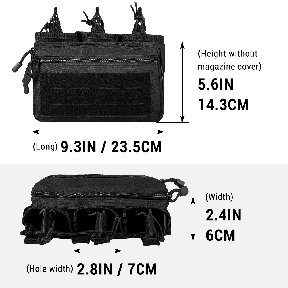 Description Picture 5 of itemTactical Triple Mag Pouches Molle Admin Pouch .223/5.56mm 7.62mm Rifle Charger Holder Open Top Magazine Pouch EDC Organizer Bag