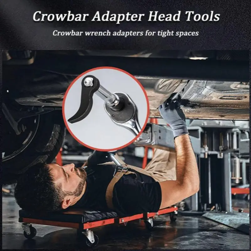 Pry Bar Wrench Adaptor Head Tight Space Wrench Crow Bar Adapter Portable Crowbar Adapter Head Tool For Home Small Spaces