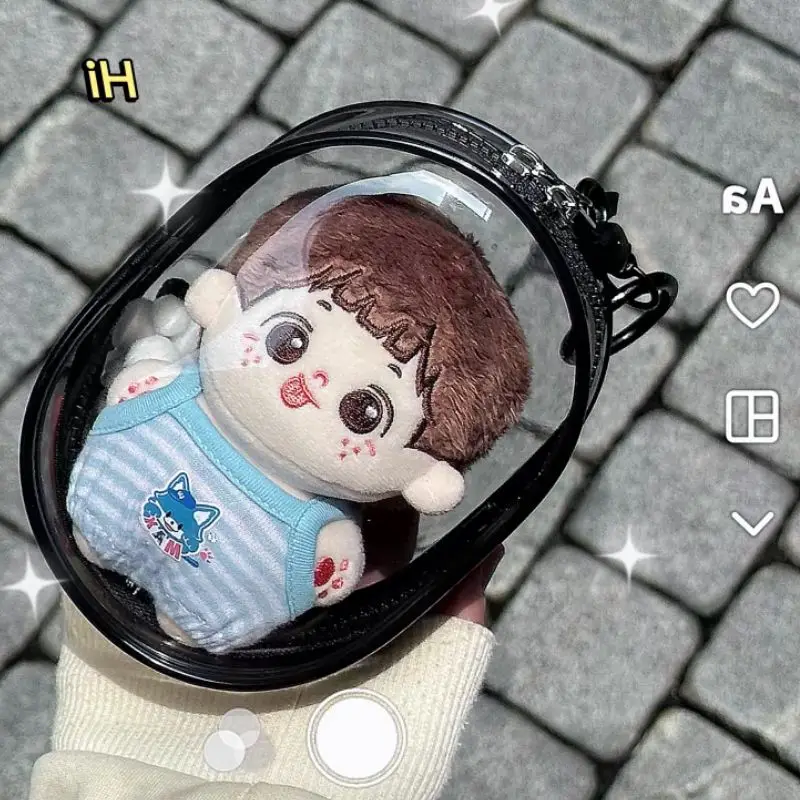 15cm Plush Doll Out Bag PVC Transparent Cotton Doll Transparent Display Pouch Clear Storage Case For Anime Cartoon Dolls 6