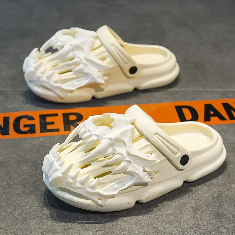 Men Slippers Cloud Y2k House Summer Sandal Skull Flip Flops Clogs Men Male Demon Thick Flat Platform Non Slip Home Slides Women