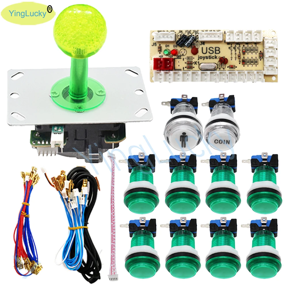 아케이드 조이스틱 키트, 지연 제로 USB 인코더, LED 조이스틱 아케이드 LED 버튼, 라즈베리 pi pc ps2 ps3, 1 인용