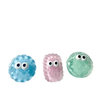 10Pcs Kawaii Cartoon Transparent Big Eye Cookies Resin DIY Shoes Hat Icebox Barrette Scrapbook Cream Glue Flat Back Resin - Thumbnail 7