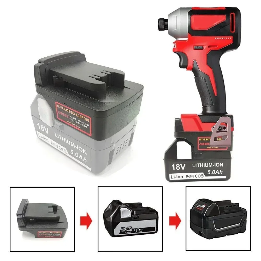 Adapter Converter For Hitachi For Hikoki 18V lithium Battery Convert to for Milwaukee 18V lithium Battery Power tool Drill Use ehb18mtl ehb18mbl ehb18htl adapter converter for einhell li ion battery for makita for hitachi hikoki for metabo lithium tool