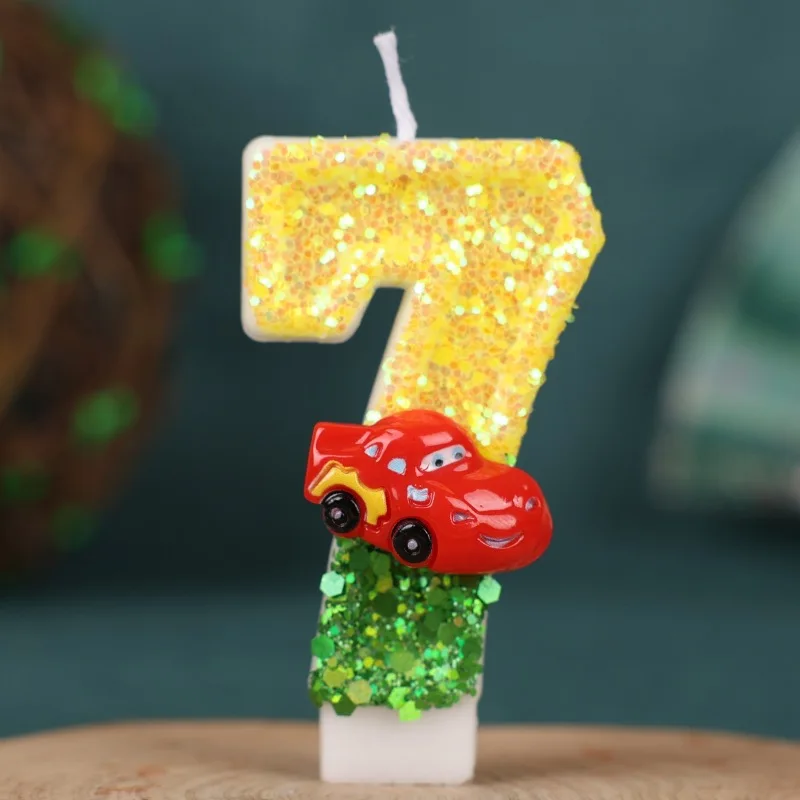 Car Digital Birthday Candle Cake Party Decoration Handmade Candle 0-9 Digital