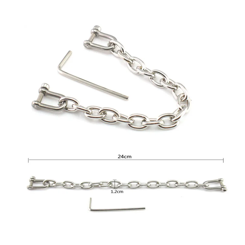 Stainless Steel Double Metal Hook Chain For Restraint Bondage Bdsm Handcuffs Convenient Connection Lock Accessories Sex Toys - 2