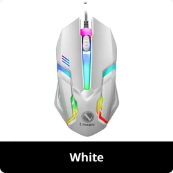 Limei S1 E Sports LED Backlit Wired Mouse with Silent Click (White)