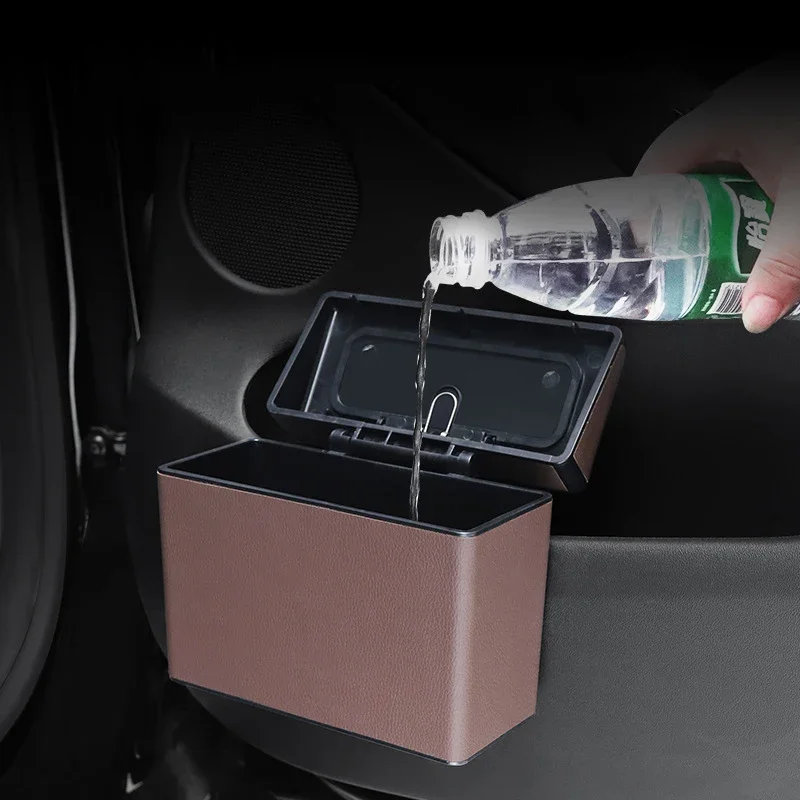 Car Hanging Trash Bin Vehicle Garbage Pressing Type Trash Can Organizer Dust Case Storage Box Interior Accessories Cleaning Tool