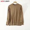 Men's 63.9% Silk 10.2% Cashmere Crew Neck everyday Long Sleeve Pullover Sweater Top Shirt LY006 1