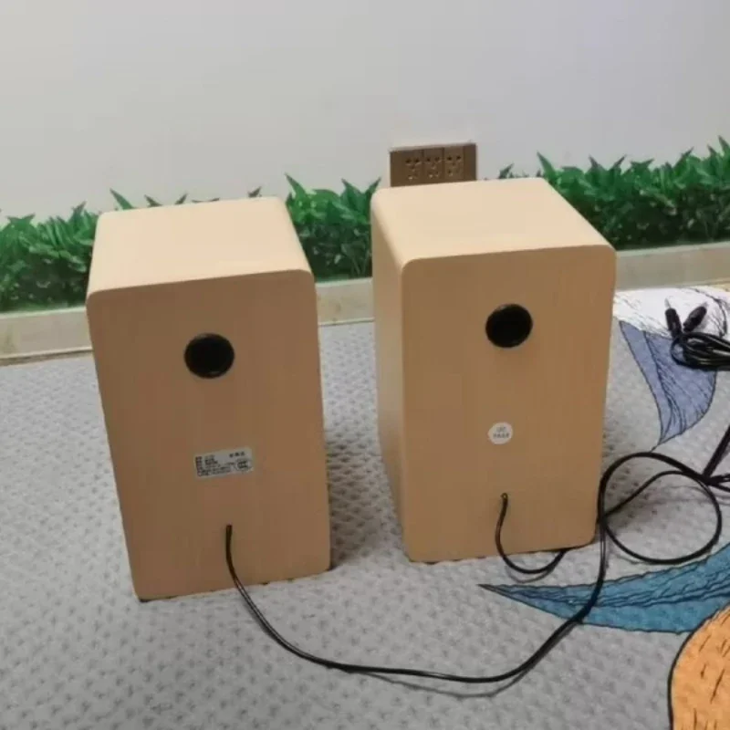 Wooden Multimedia HIFI Shock Stereo Heavy Bass Sound Box Home Mini Desktop Computer Bluetooth Speakers Active USB Wired 2.0