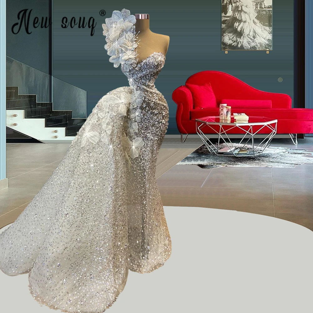 

Classic One Shoulder Flowers Wedding Gowns Gorgeous Formal Evening Party Dresses Robe de Mariage Special Occasion Dresses