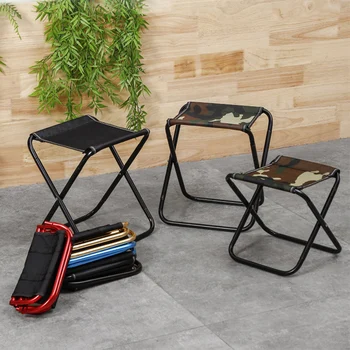 Outdoor Travel Chair Portable Folding Stool Camping Picnic Collapsible Foot Stool Fishing Hiking Beach Ultralight Chair Tools 3